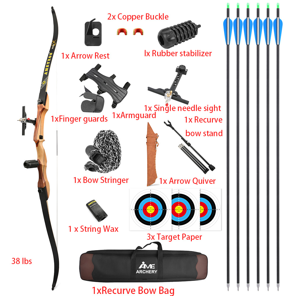 Recurve Bow Takedown 40 Lbs Target - Arco ricurvo da 68 pollici 20-40