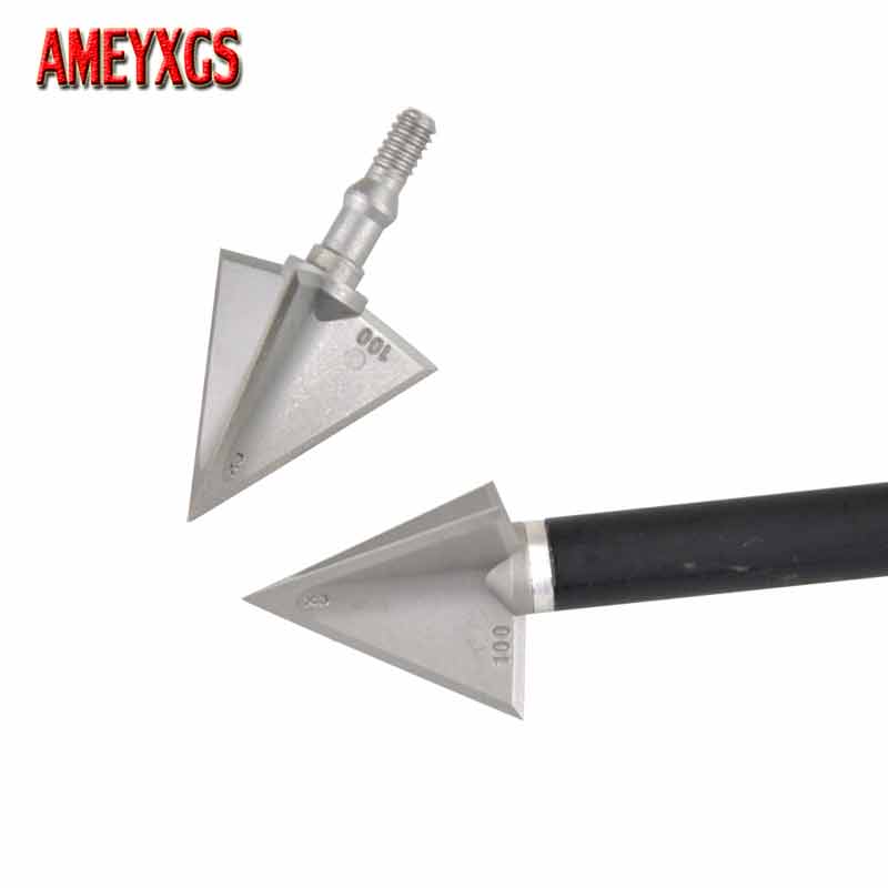 Broadheads 100 Grain 3 Blade Hunting - 6/12 pz punta di freccia a
