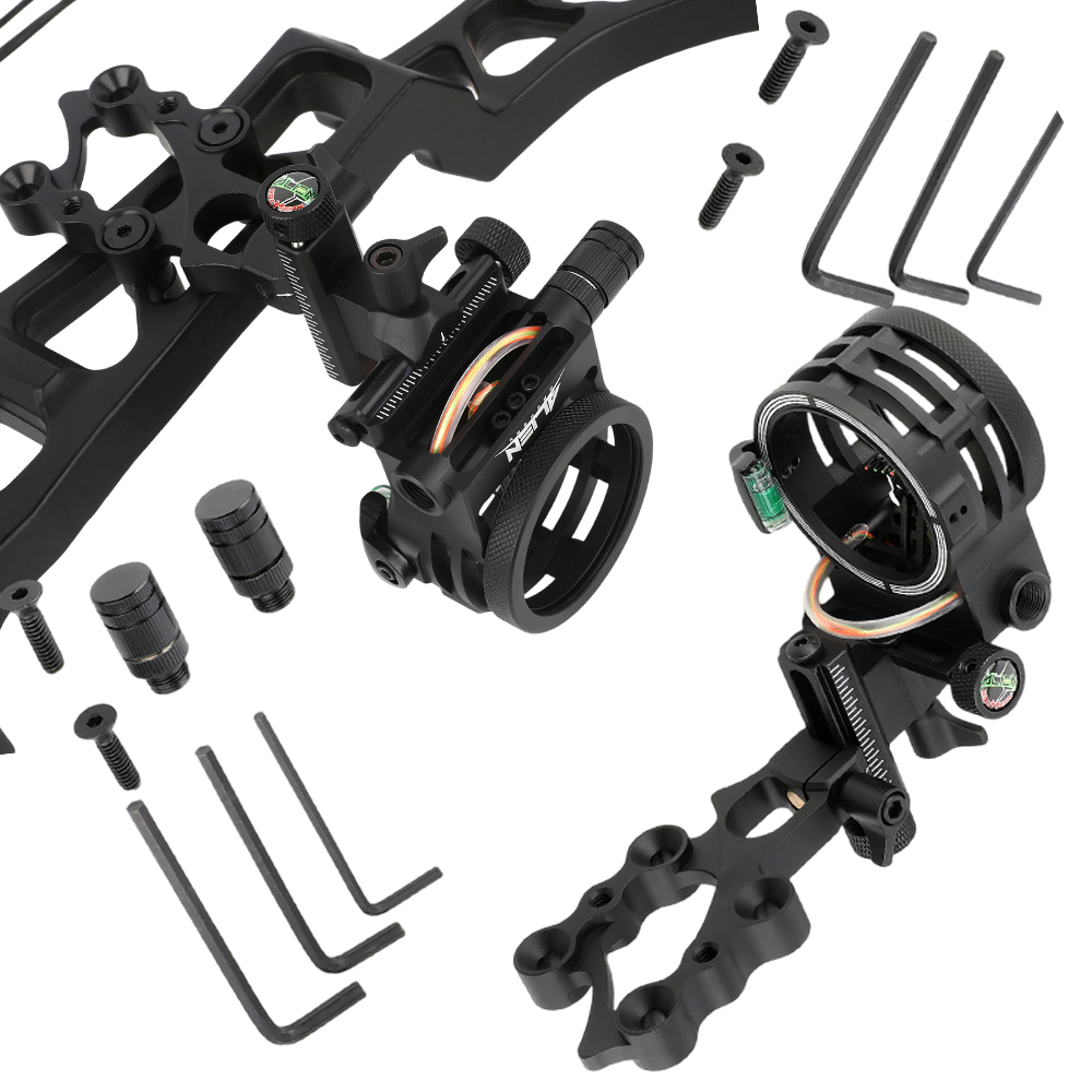 Compound Bow Sight 5 Pin Fiber Optic - Mirino a 5 Pin con Fibra