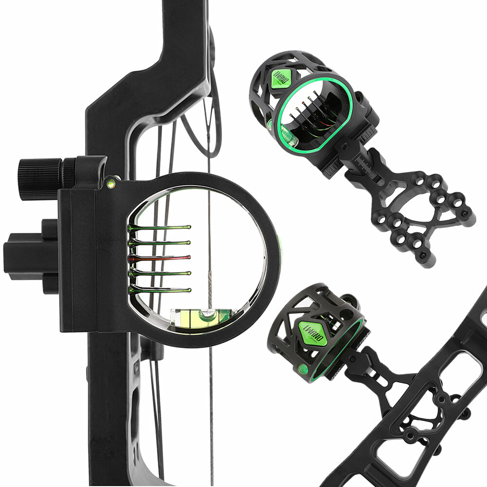 Compound Bow Sight 5 Pin Fiber Optic - Tiro con l'arco M1 Composto 5