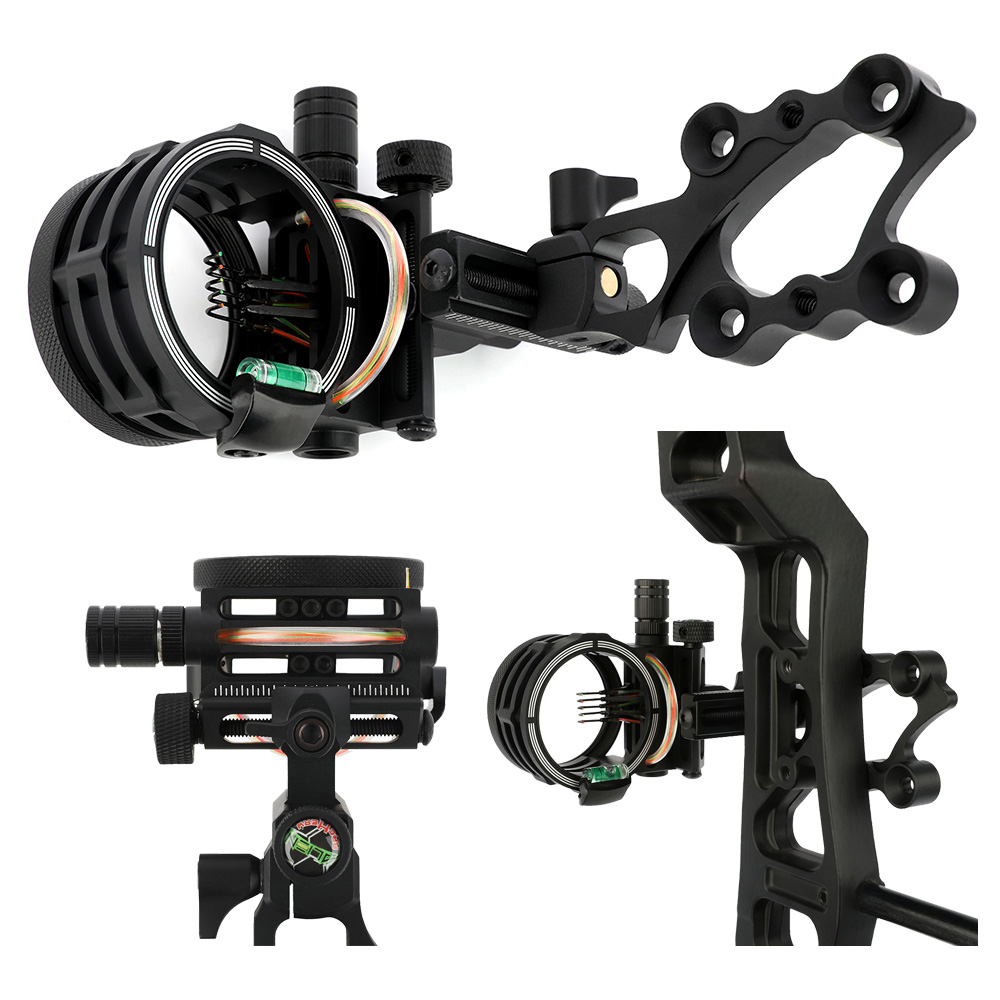 Compound Bow Sight 5 Pin Fiber Optic - Mirino per arco composto a 5