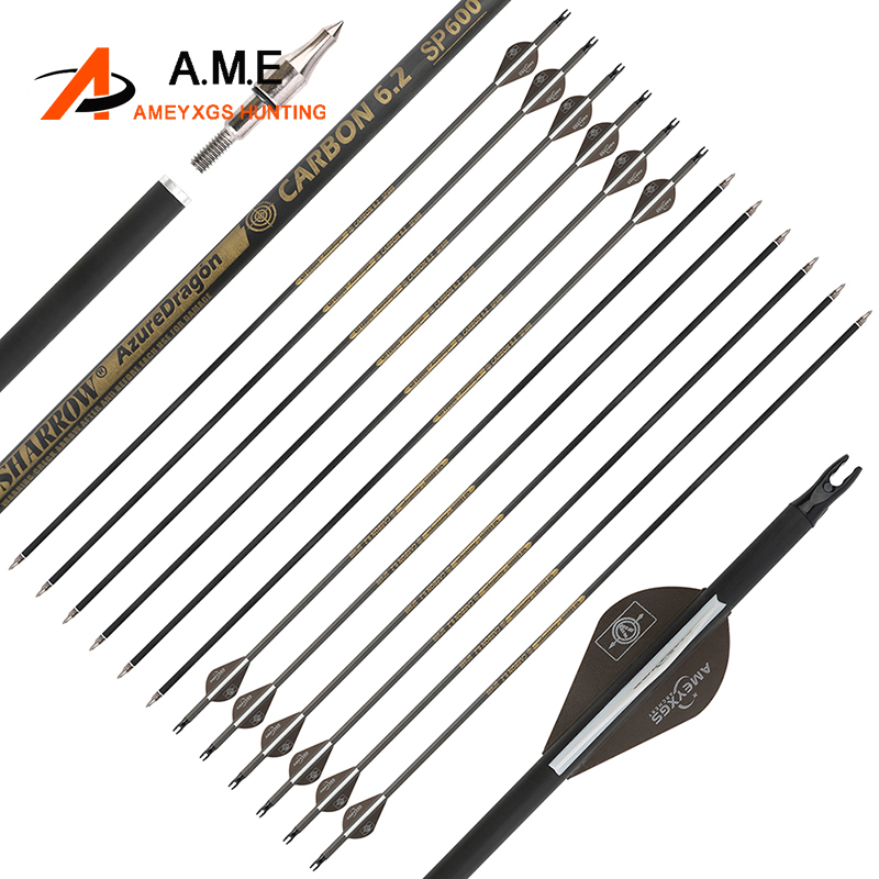 Carbon Arrows 30 Inch Spine 400 500 - Asta di Freccia in Carbonio Puro