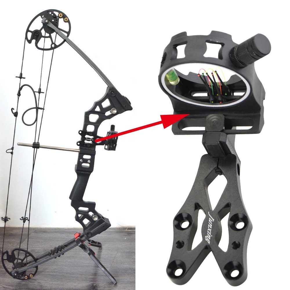 Compound Bow Sight 5 Pin Fiber Optic - Mirino a 5 Pin per Arco
