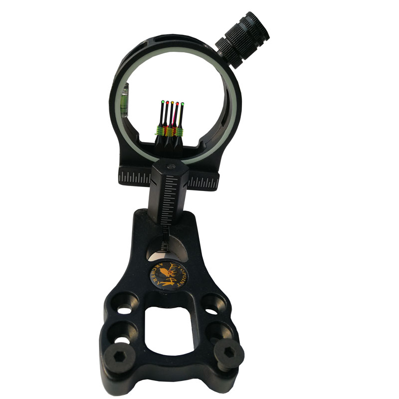 Compound Bow Sight 5 Pin Fiber Optic - Mirino per Arco Compound Regolabile da