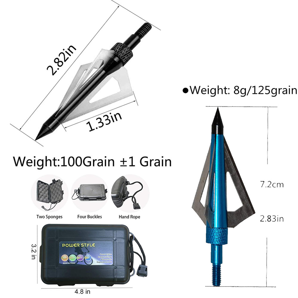 12 punte per tiro con l'arco 3 - Broadheads 100 Grain 3 Blade Hunting recensione e prezzo
