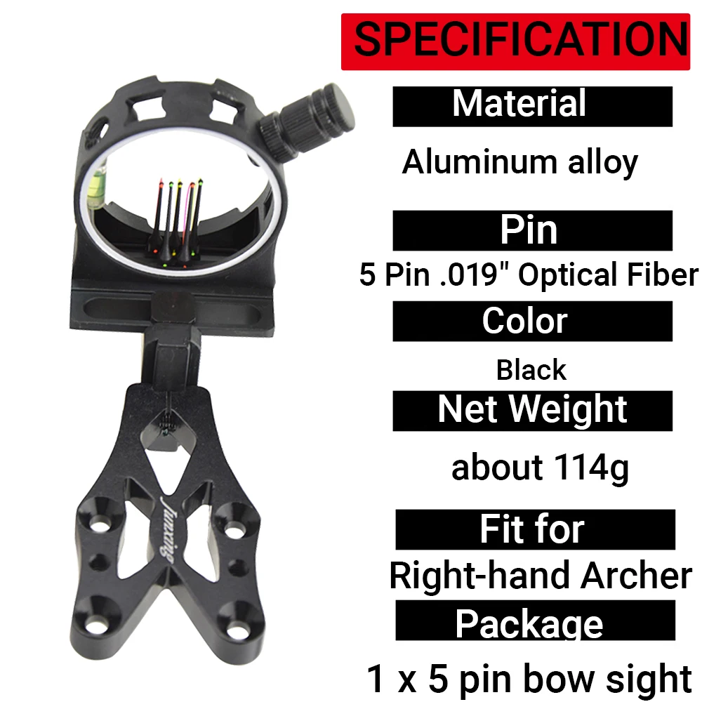 Mirino per Arco Compound a 5 P - Compound Bow Sight 5 Pin Fiber Optic recensione e prezzo
