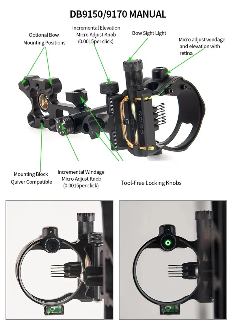Mirino a 5 Perni per Arco, Str - Compound Bow Sight 5 Pin Fiber Optic recensione e prezzo