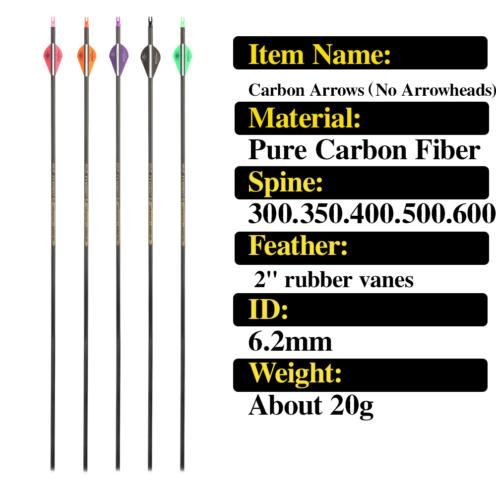 Tiro con l'arco Frecce in carb - Carbon Arrows 30 Inch Spine 400 500 recensione e prezzo
