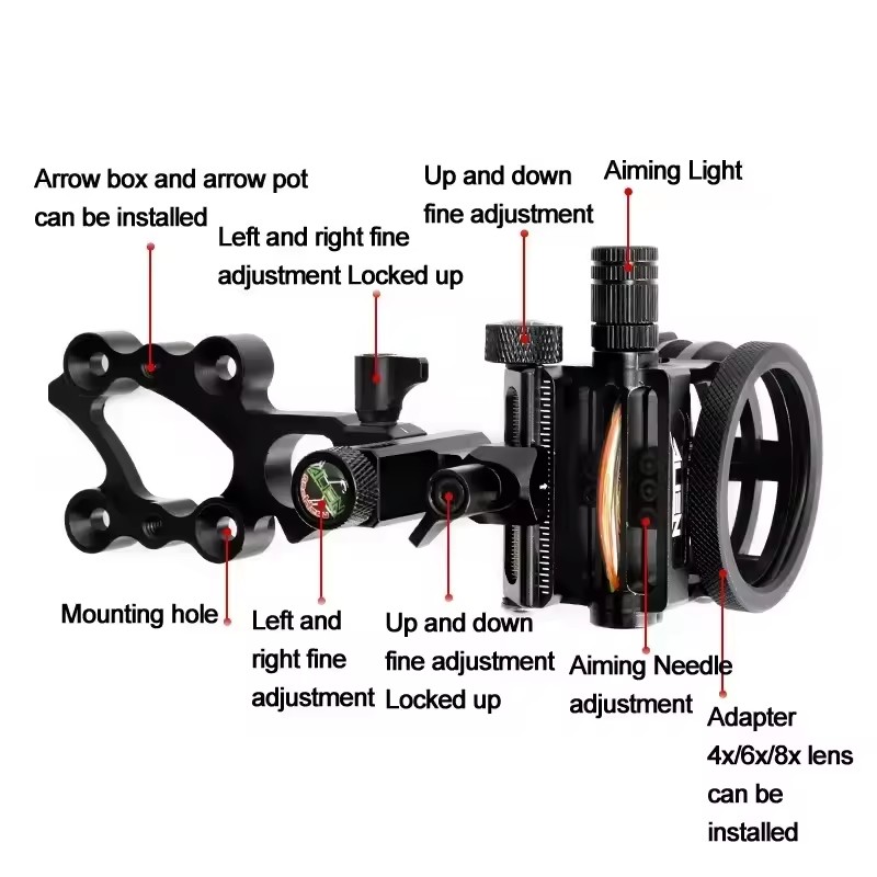 Tiro con l'arco Arco composto  - Compound Bow Sight 5 Pin Fiber Optic recensione e prezzo