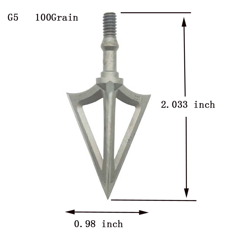 2 pz tiro con l'arco fisso 3 l - Broadheads 100 Grain 3 Blade Hunting recensione e prezzo