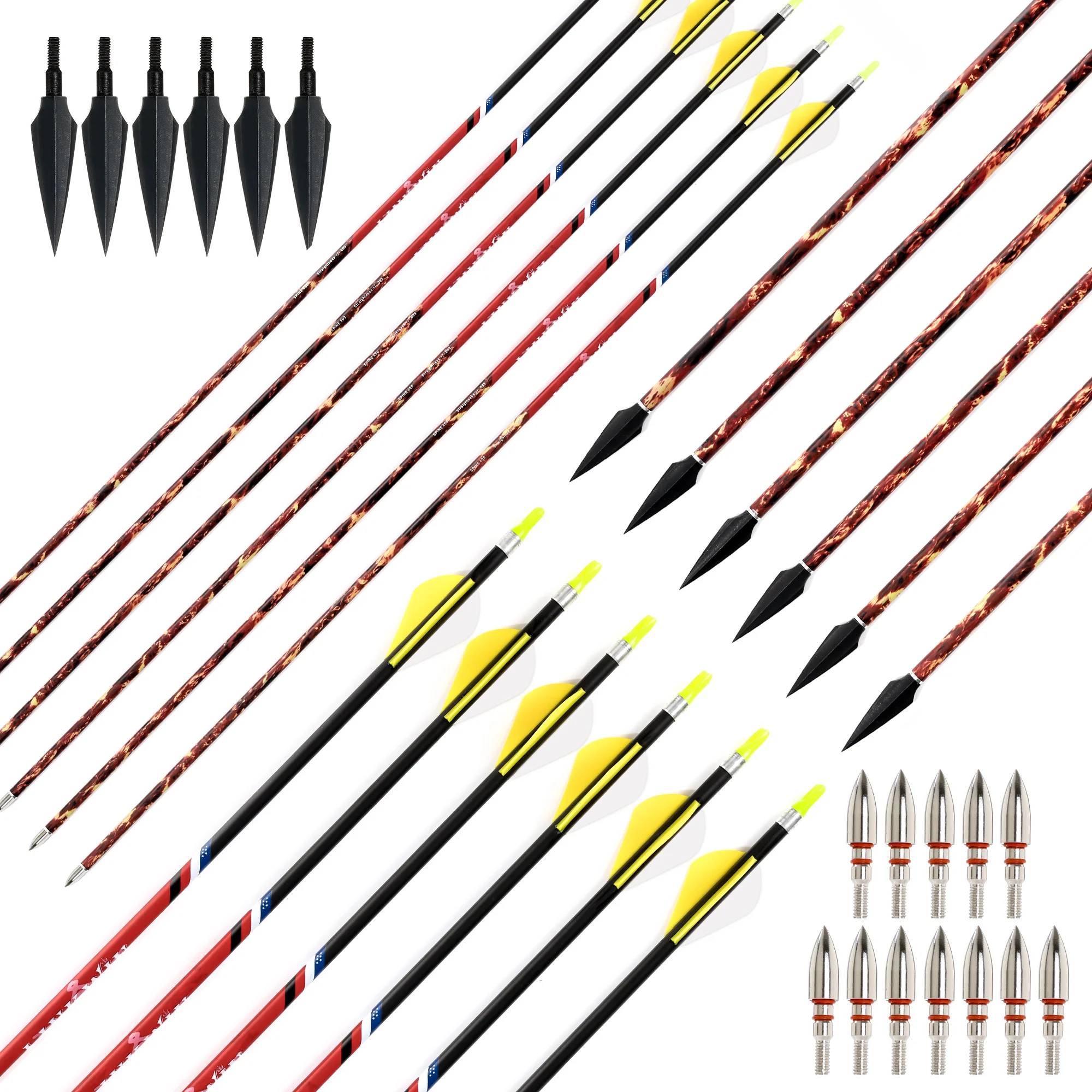 12 pz Spine 340 400 500 ID6.2M - Carbon Arrows 30 Inch Spine 400 500 recensione e prezzo