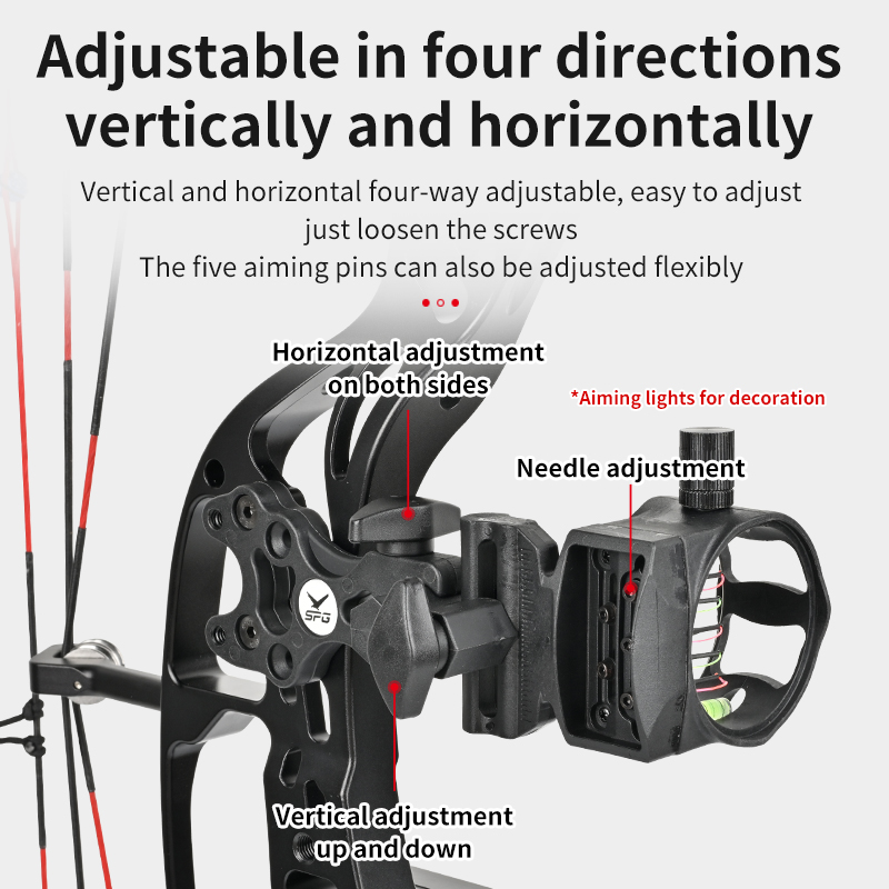 Arco composto per tiro con l'a - Compound Bow Sight 5 Pin Fiber Optic recensione e prezzo