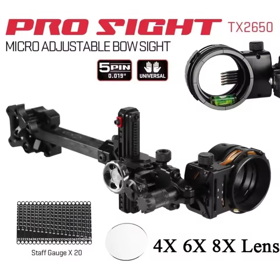 Tiro con l'arco Arco composto  - Compound Bow Sight 5 Pin Fiber Optic recensione e prezzo