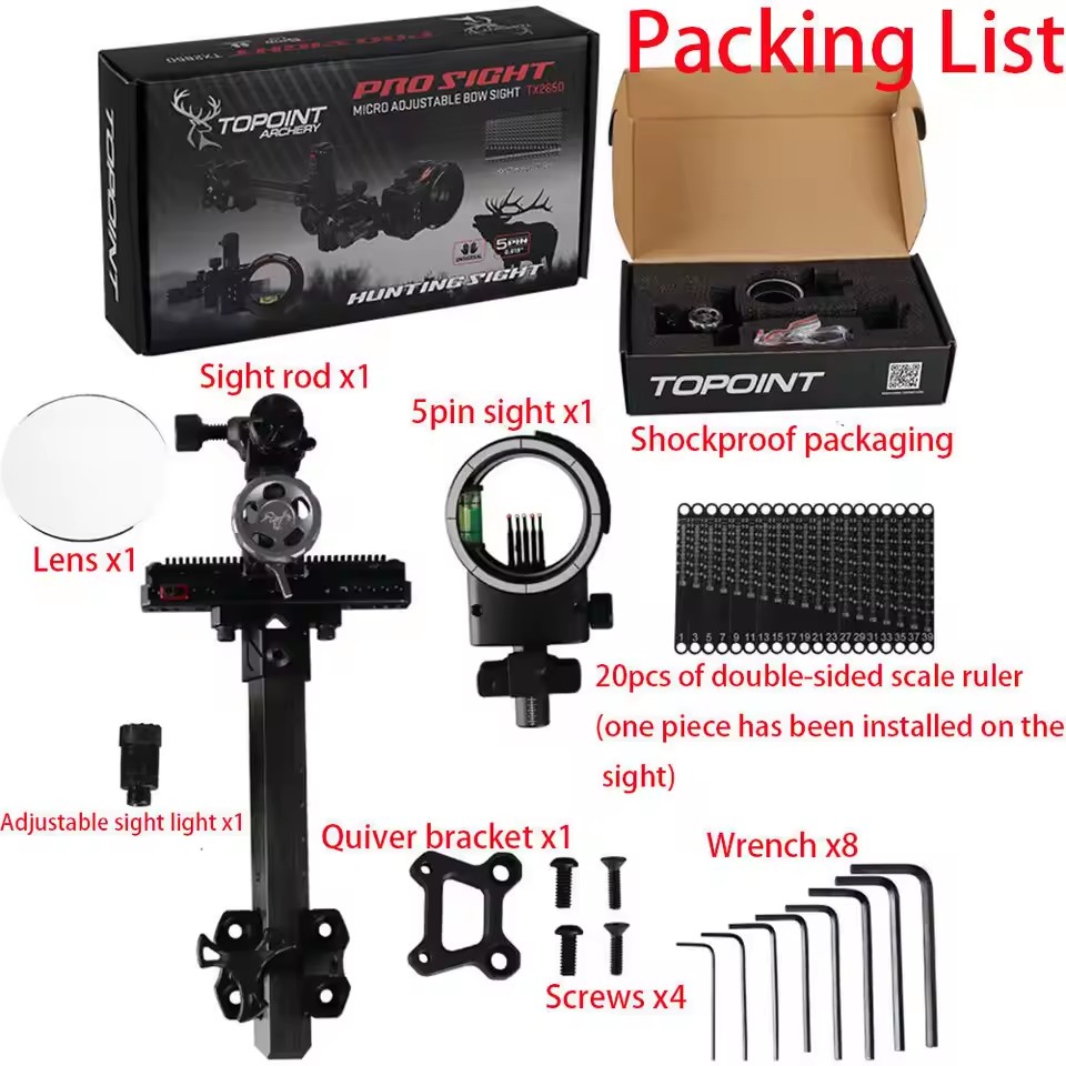 Tiro con l'arco Arco composto  - Compound Bow Sight 5 Pin Fiber Optic recensione e prezzo