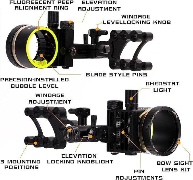 Arco Compound con Mirino a 5 P - Compound Bow Sight 5 Pin Fiber Optic recensione e prezzo