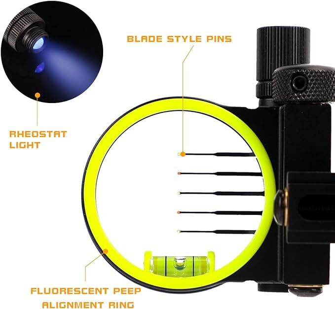 Arco Compound con Mirino a 5 P - Compound Bow Sight 5 Pin Fiber Optic recensione e prezzo