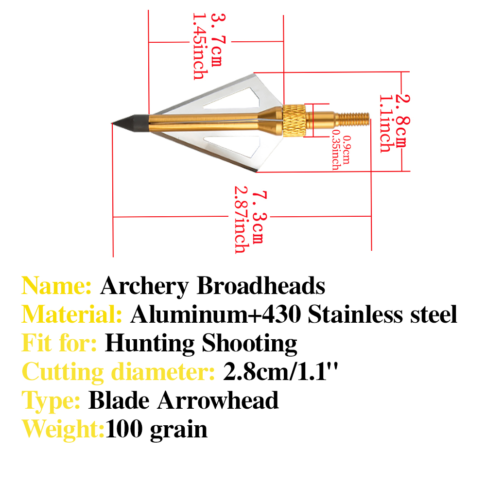 12 pezzi punta di freccia per  - Broadheads 100 Grain 3 Blade Hunting recensione e prezzo