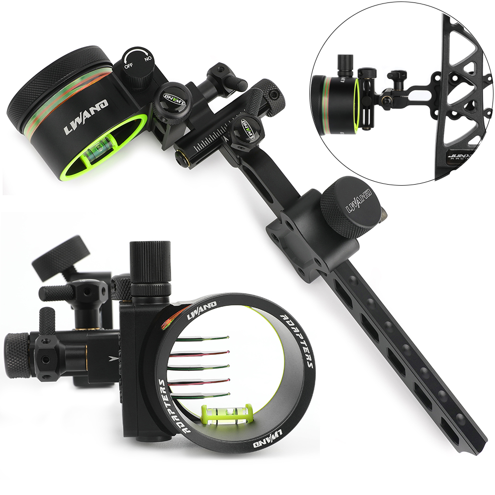 Tiro con l'arco 5 Pin Tiro con - Compound Bow Sight 5 Pin Fiber Optic recensione e prezzo