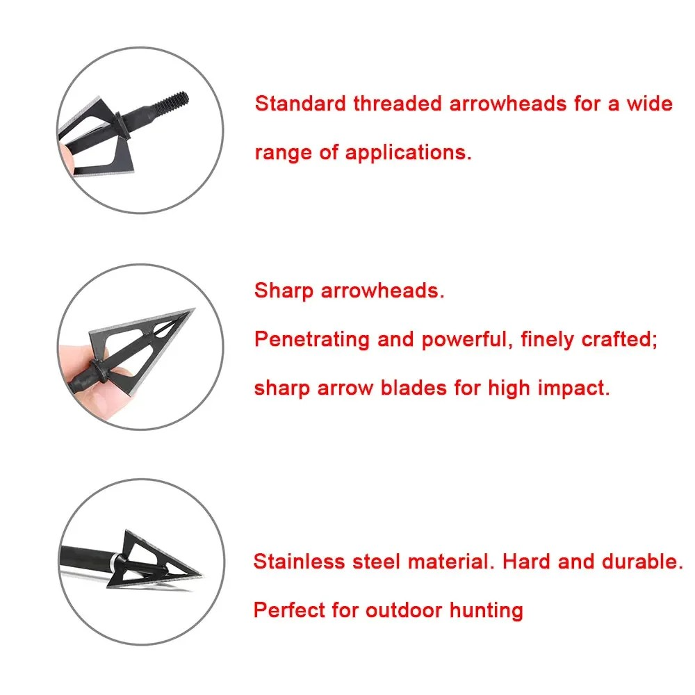 Punte da caccia a 3 lame fisse - Broadheads 100 Grain 3 Blade Hunting recensione e prezzo