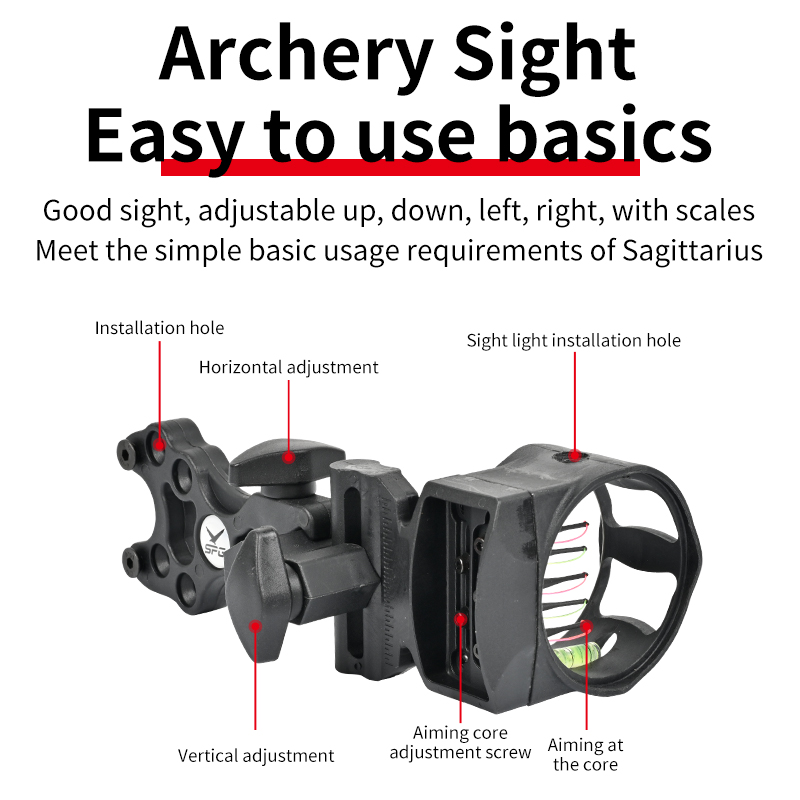 Arco composto per tiro con l'a - Compound Bow Sight 5 Pin Fiber Optic recensione e prezzo