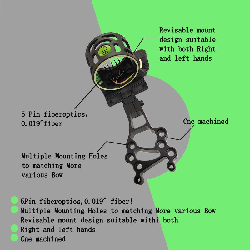 Mirino per Arco Compound F16 R - Compound Bow Sight 5 Pin Fiber Optic recensione e prezzo
