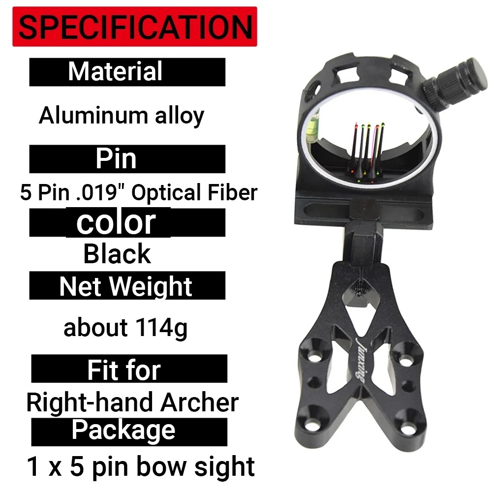 Mirino a 5 Pin per Arco Compou - Compound Bow Sight 5 Pin Fiber Optic recensione e prezzo