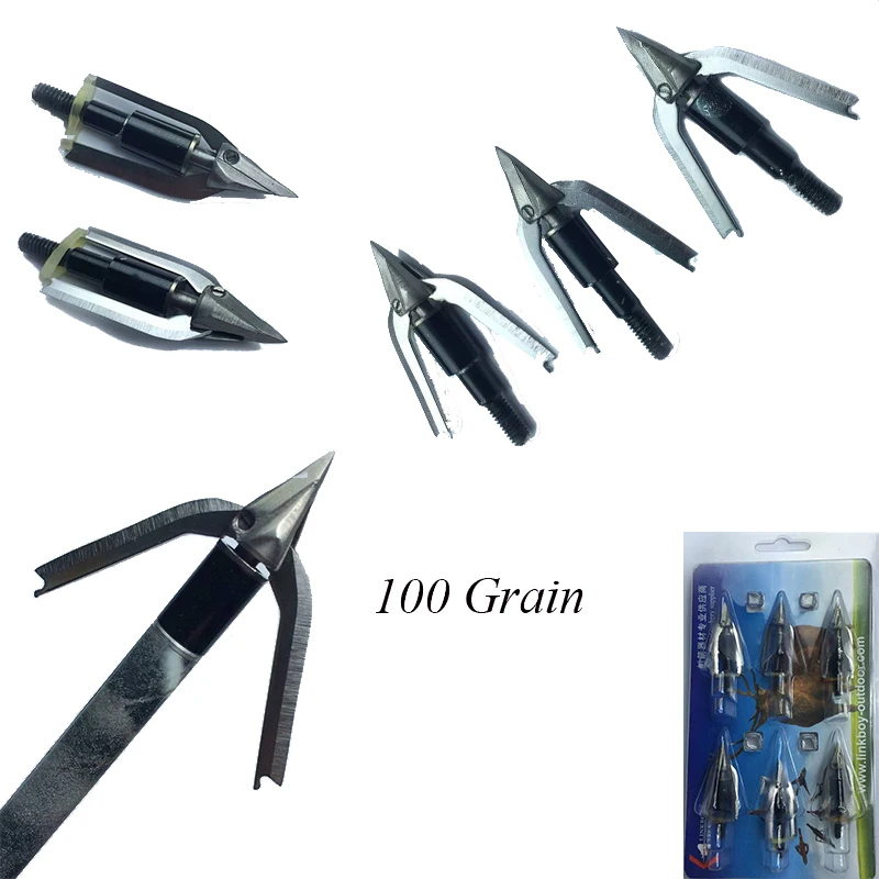 Tiro con l'arco 3/6 pezzi Punt - Broadheads 100 Grain 3 Blade Hunting recensione e prezzo