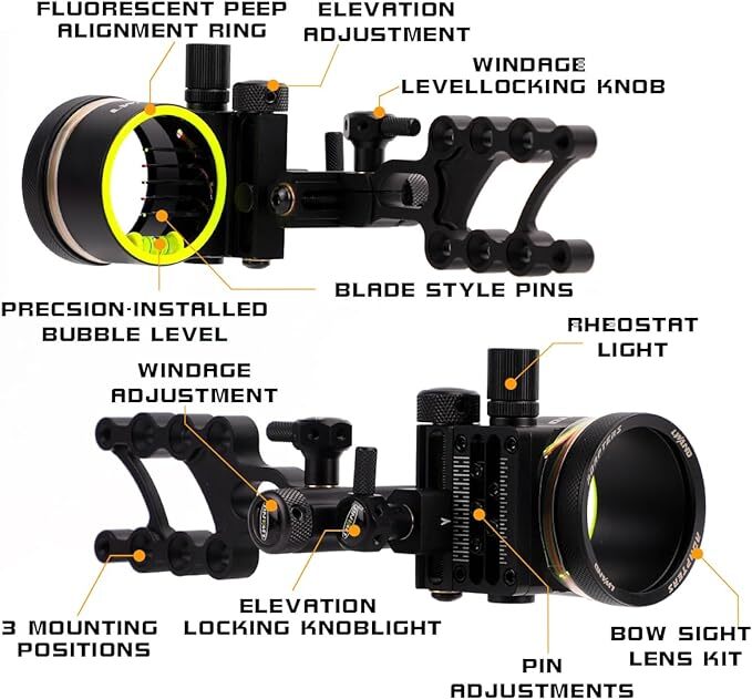 Mirino per Arco Regolabile in  - Compound Bow Sight 5 Pin Fiber Optic recensione e prezzo
