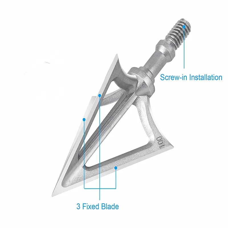 Punte di freccia per tiro con  - Broadheads 100 Grain 3 Blade Hunting recensione e prezzo